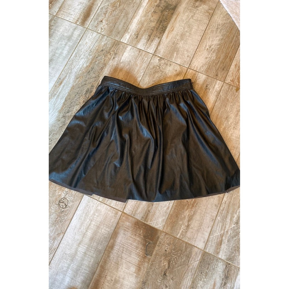 Pleated Faux Leather Skirt